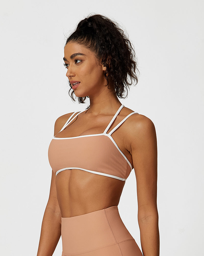 PHYTIQ®Ribbed Strappy Support Sports Bra