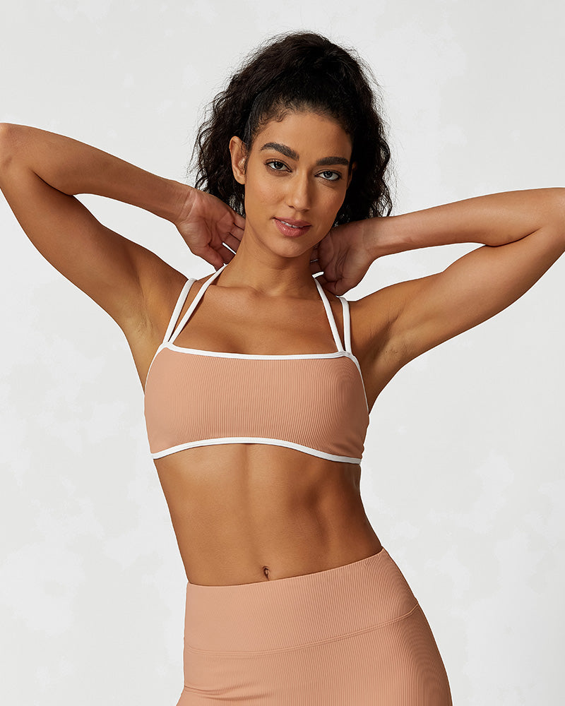 PHYTIQ®Ribbed Strappy Support Sports Bra