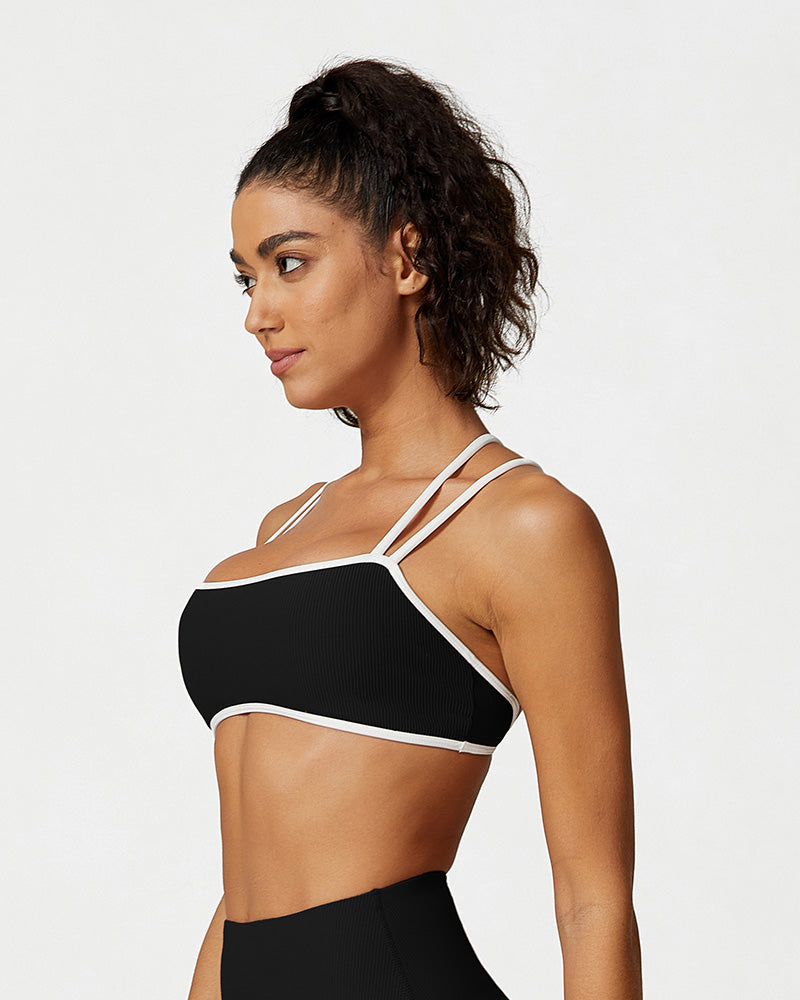 PHYTIQ®Ribbed Strappy Support Sports Bra