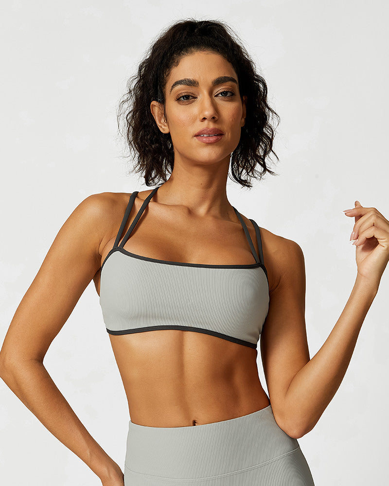 PHYTIQ®Ribbed Strappy Support Sports Bra