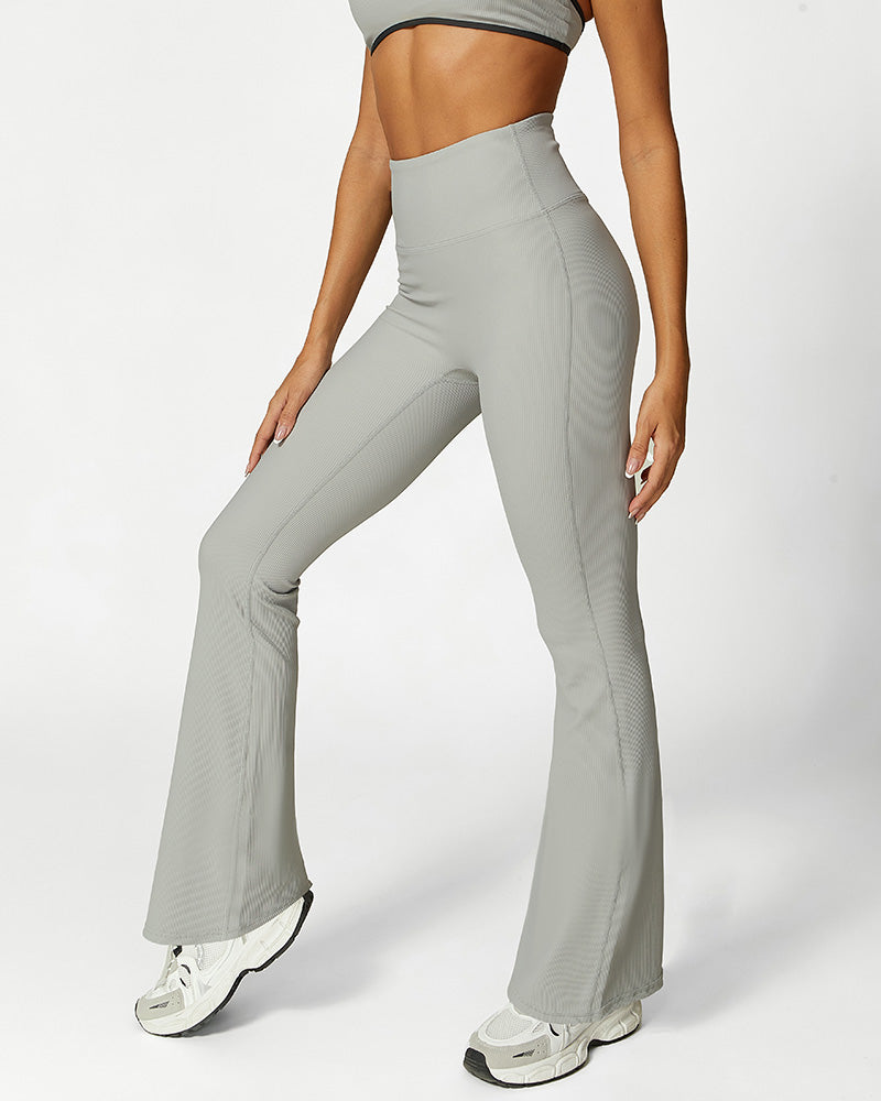 PHYTIQ®High Waist Ribbed Workout Flare Pants