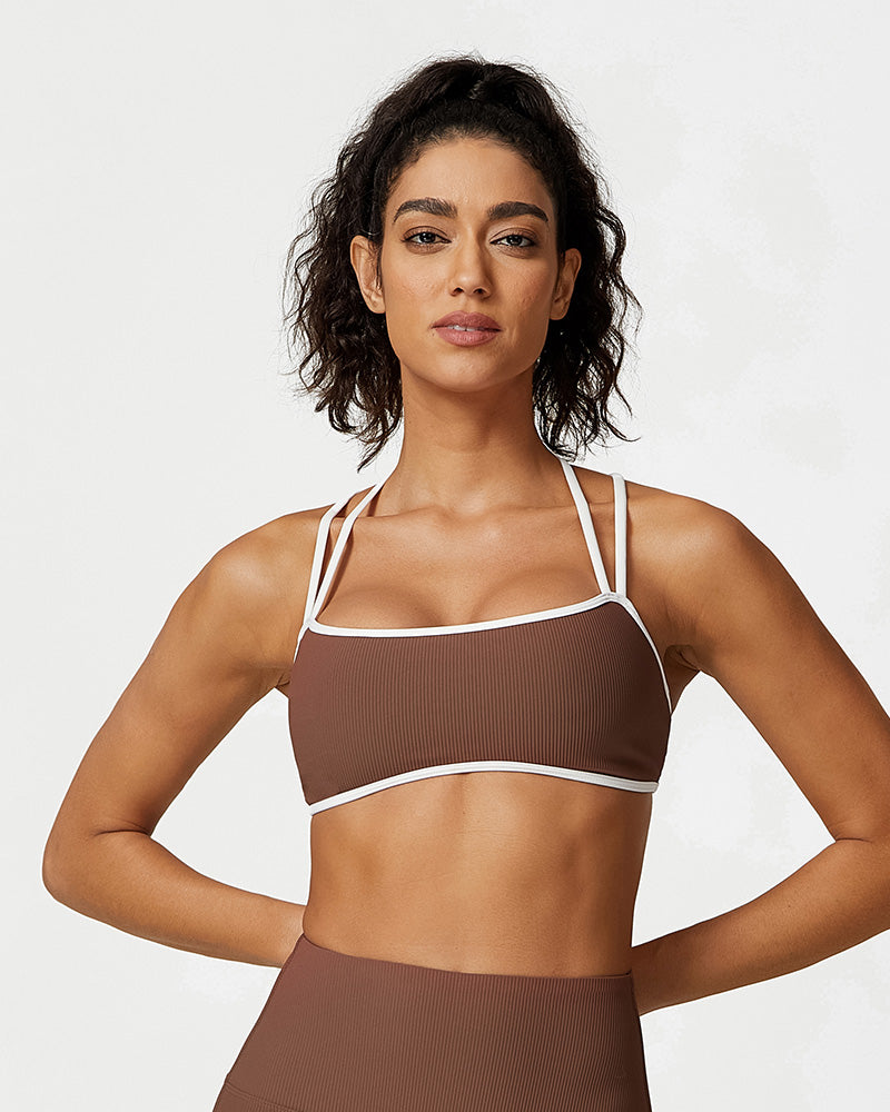 PHYTIQ®Ribbed Strappy Support Sports Bra